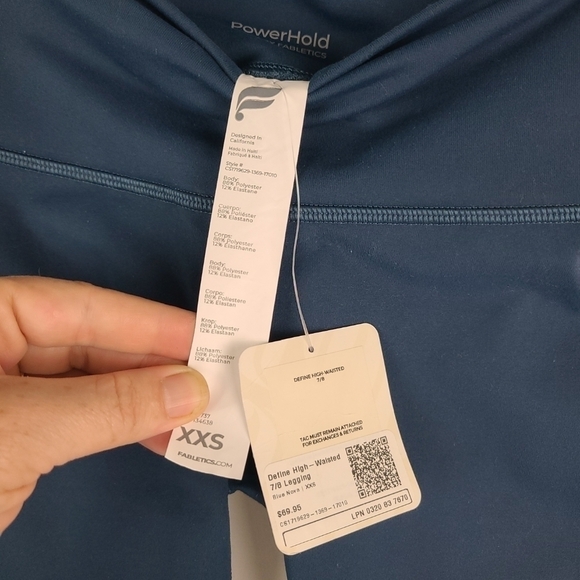 $70 NEW Fabletics Blue Nova Define High-Waisted 7/8 Legging XXS NWT! - Picture 8 of 8